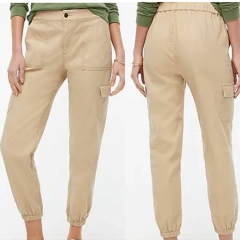 NWT J. Crew Cargo Utility Pant Trouser Khaki Neutral Jogger Patch Pockets Street